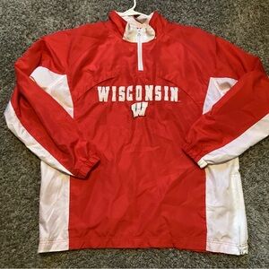 Wintage Men’s Carde NCAA  Wisconsin Badgers Pullover Windbreaker - Sz L - IEC
